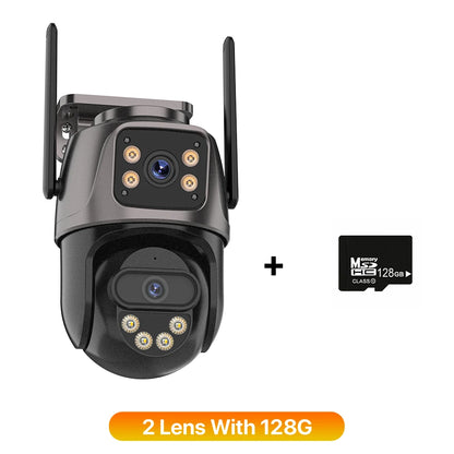 4K Dual-Lens Outdoor WiFi Camera – AI Human Detection, PTZ, IP66 Waterproof, iCSee App