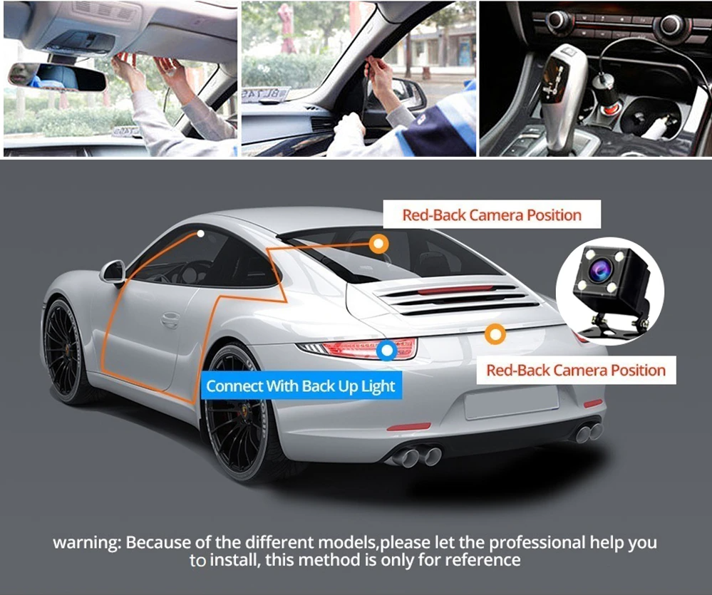 1080P Triple Lens Dash Cam with Front, Rear & Cabin Cameras