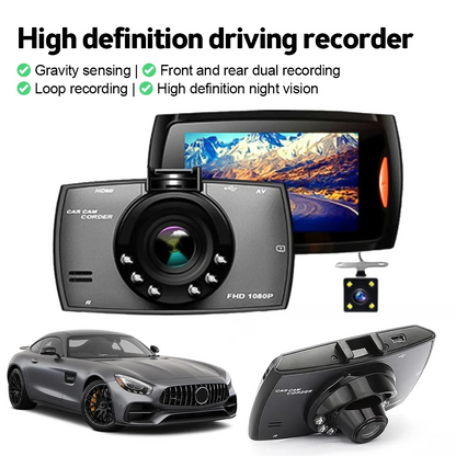 2.7" 1080P Dual Dash Cam with Night Vision & G Sensor