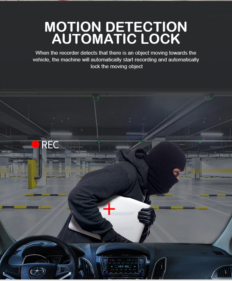 2.7" 1080P Dual Dash Cam with Night Vision & G Sensor