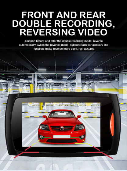 2.7" 1080P Dual Dash Cam with Night Vision & G Sensor