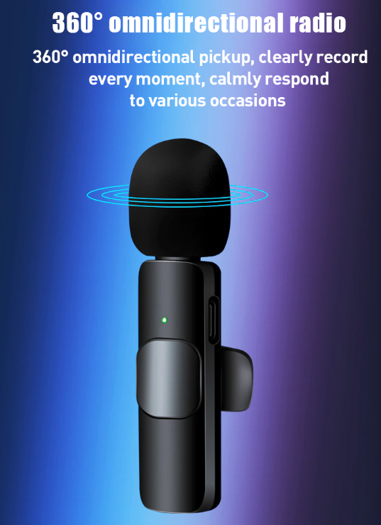 Lavalier Microphone Wireless Audio Video Recording Mini Mic For