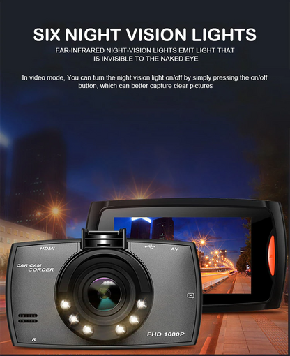 2.7" 1080P Dual Dash Cam with Night Vision & G Sensor