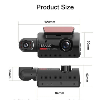 1080P Dual Dash Cam with Front and Rear Cameras