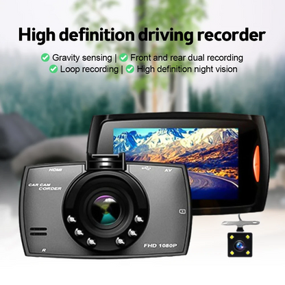 2.7" 1080P Dual Dash Cam with Night Vision & G Sensor