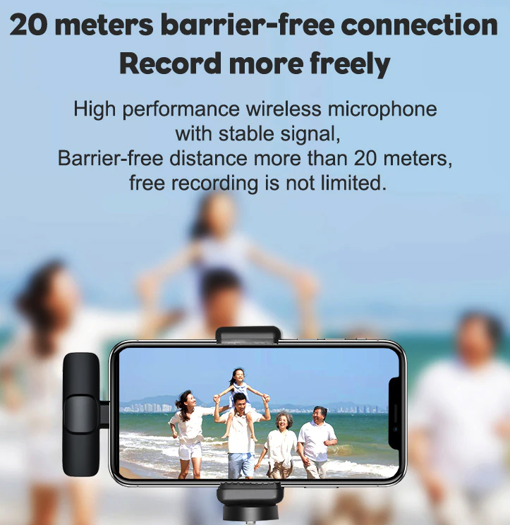 Lavalier Microphone Wireless Audio Video Recording Mini Mic For