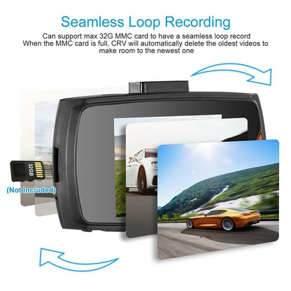 2.7" 1080P Dual Dash Cam with Night Vision & G Sensor