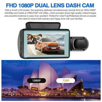 1080P Dual Dash Cam with Front and Rear Cameras