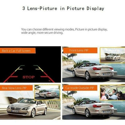 1080P 4" Dual Lens HD Dash Cam with Rearview Camera, G Sensor, and Night Vision