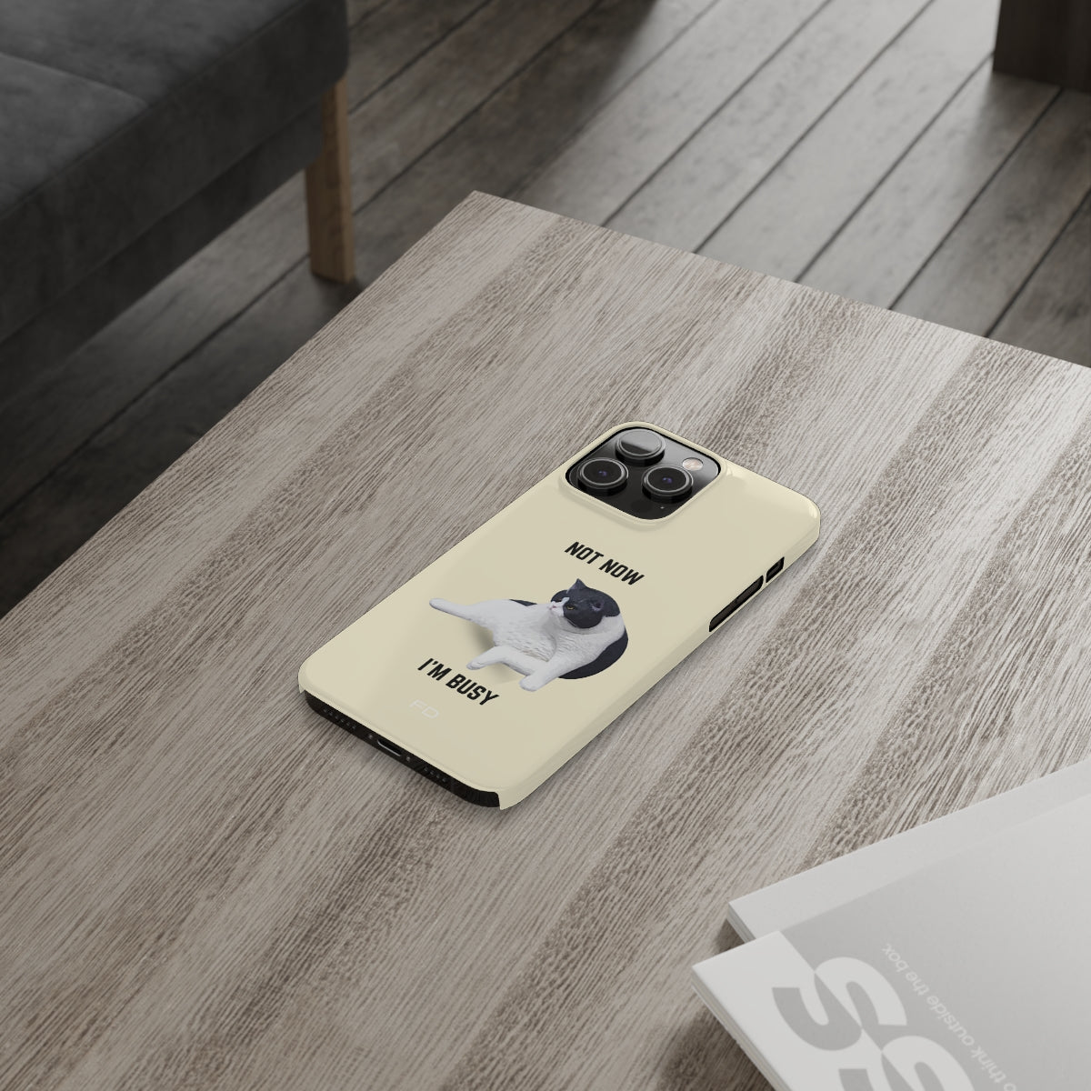 Funny Bored Cat Slim Case for iPhone 14 Series