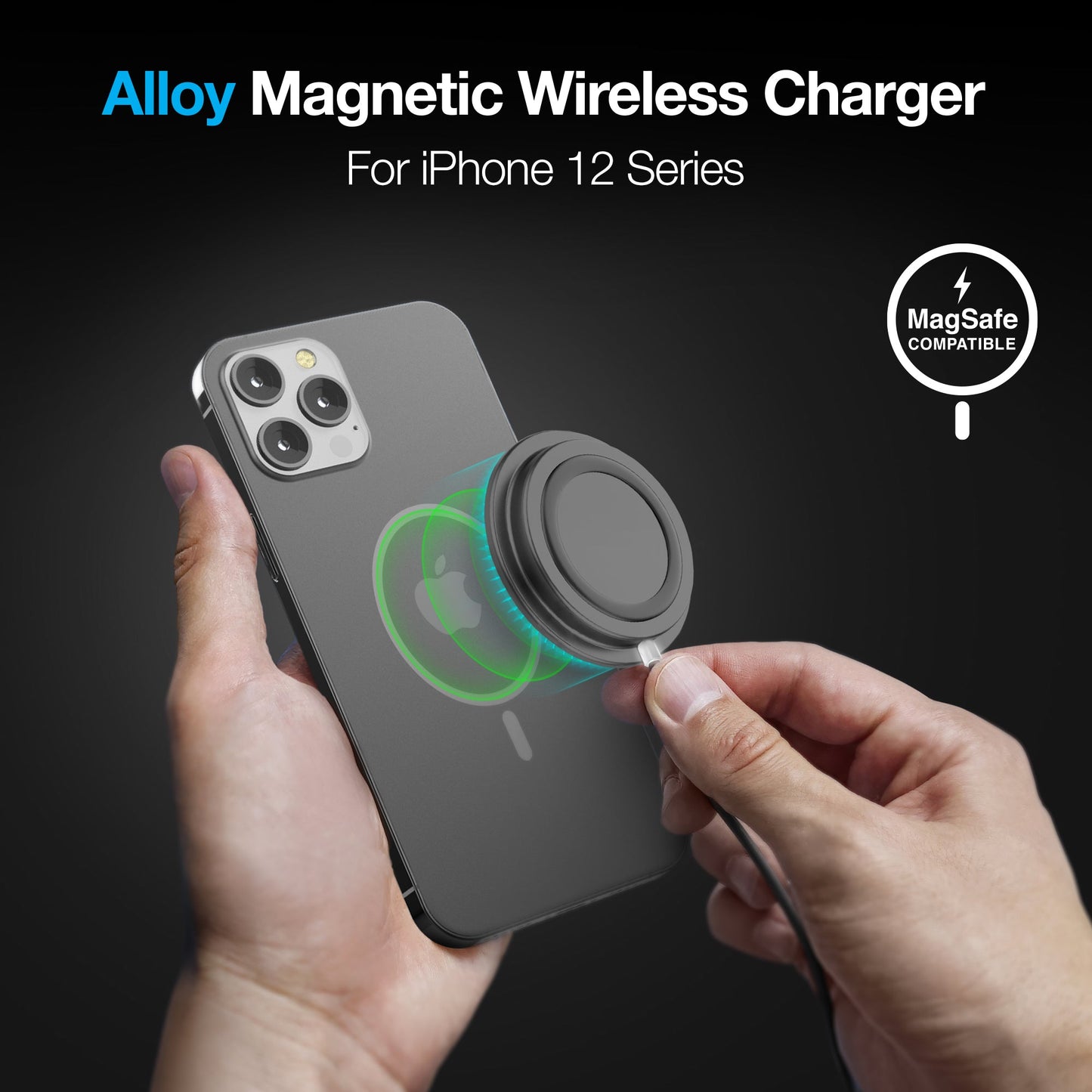 Naztech Alloy Magnetic 15W Wireless Fast Charger Black (15438-HYP)