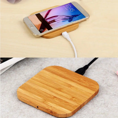 Portable Wireless Charger Charging Slim Wood Pad For 8/ 8 Plus/ X Smart Phone Wireless Charger Pad For S7