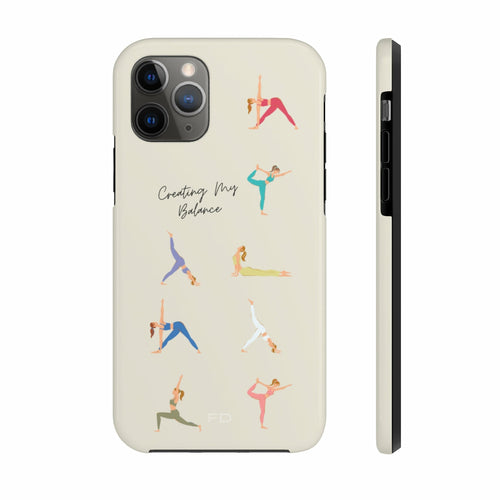 Yoga Poses Tough iPhone Case with Wireless Charging Support