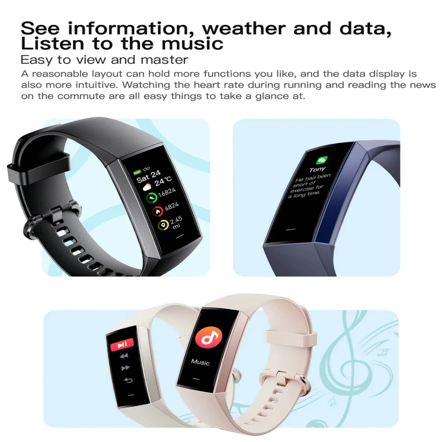 Smart Watch  Man Women 2023 Fitness Bracelet Sport Band Waterproof Connected Tracker Smartwatch