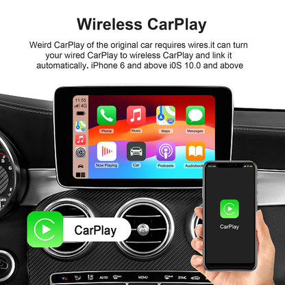 LEXXSON 3-in-1 CarPlay AI Box – Android 13, Wireless Android Auto, USB TV Adapter
