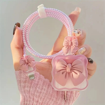 Changeable Charging Head Protective Cover Pink Lightweight Charger Protector For Iphone Portable Cute Mobile Phone Charger Cover