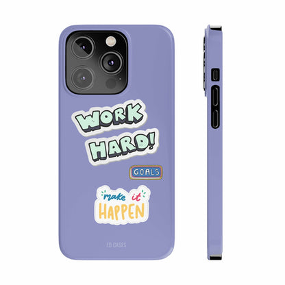 Work Hard Slim Glossy iPhone 14 Case with Wireless Charging Support