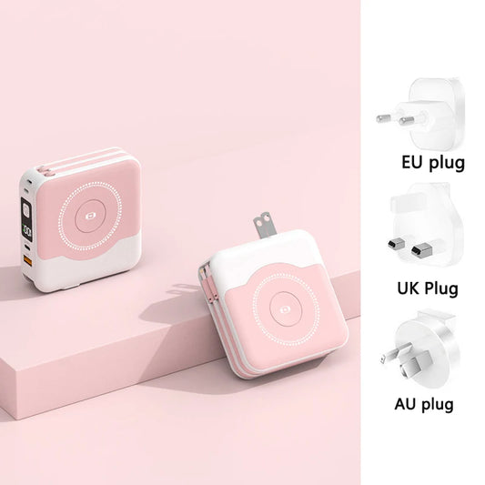 6 in 1 15W Magnetic Wireless Power Bank 22.5W Fast Charging Wall Charger for iPhone iwatch Samsung Powerbank with AC Plug Cable