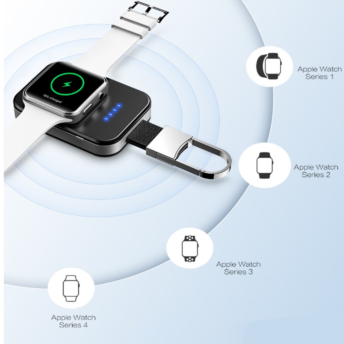 Apple Watch Wireless Charger Power Bank Keychain