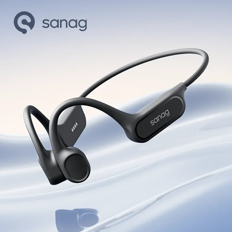 Sanag B33S Bone Conduction Earphones – AI Bluetooth, 32GB MP3, IPX8 Waterproof