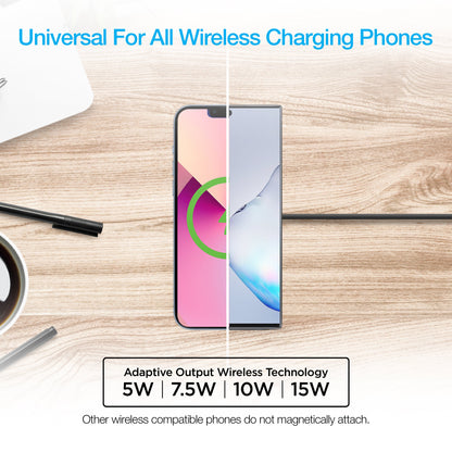 Naztech Alloy Magnetic 15W Wireless Fast Charger Black (15438-HYP)