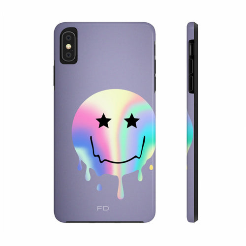 Happy Face with Stars Tough iPhone Case with Wireless Charging