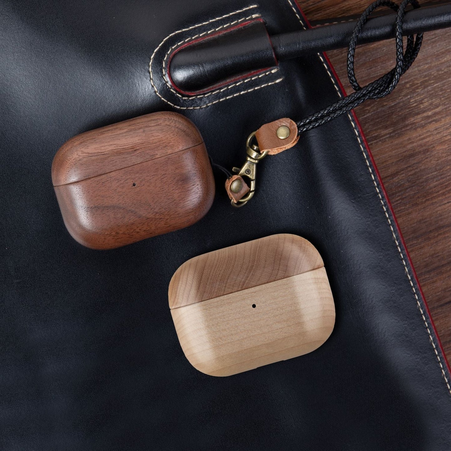 Natural Style Wood Case for Bluetooth Earbuds