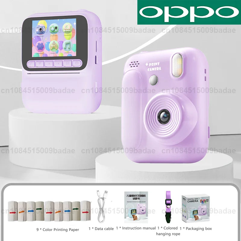 OPPO Kids Instant Camera – 1080P Video, Thermal Print, 32GB, Games & Music