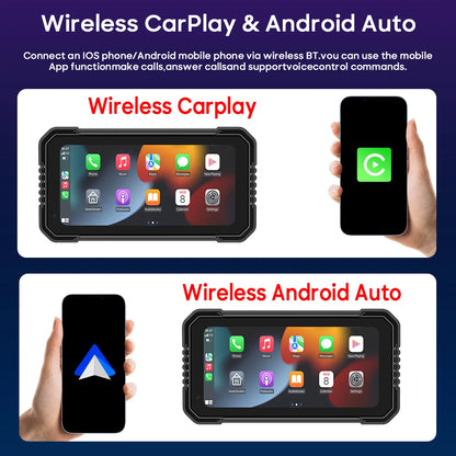 5 Inch Motorcycle Carplay GPS Waterproof Android Auto For Moto Multimedia Digital Dashboard Display Screen Dash Cam Monitor Bike