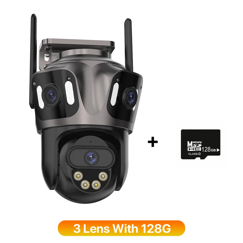 4K Dual-Lens Outdoor WiFi Camera – AI Human Detection, PTZ, IP66 Waterproof, iCSee App