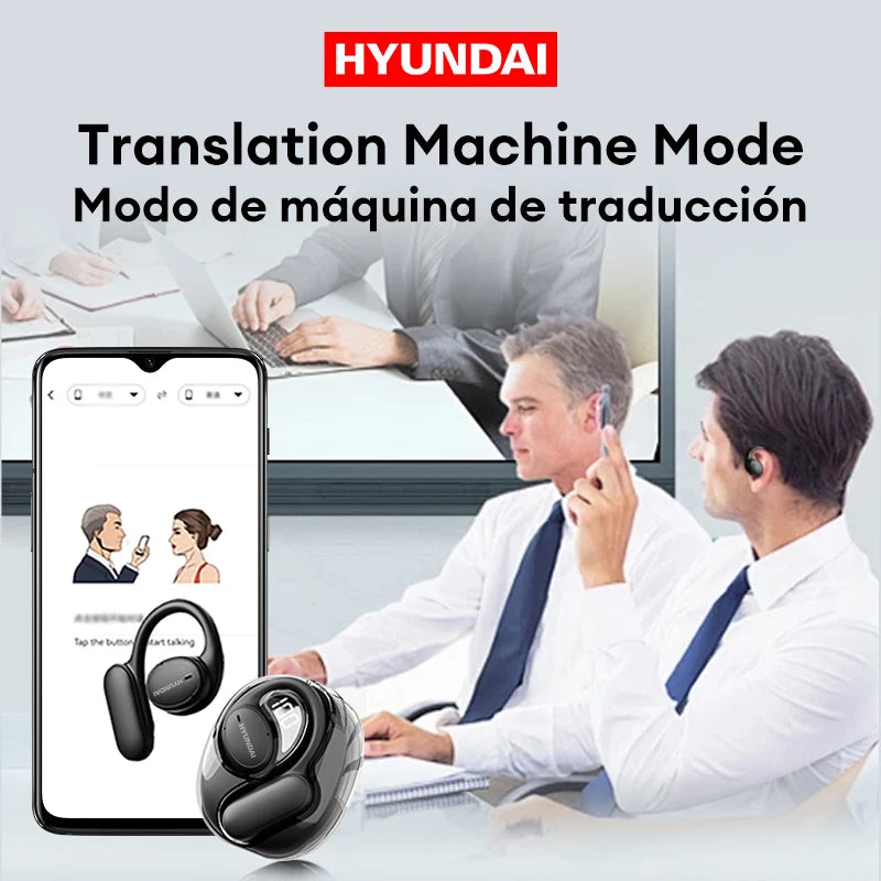 Choice HYUNDAI Openair5 AI Bluetooth Translation Earphones Hanging Ear Type AI Intelligent 100+ languages Meeting Earphone Gift