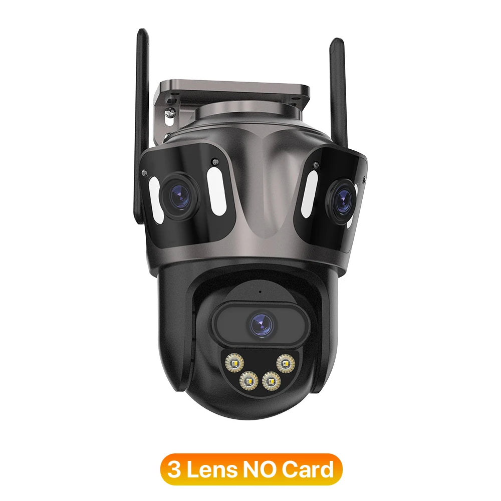 4K Dual-Lens Outdoor WiFi Camera – AI Human Detection, PTZ, IP66 Waterproof, iCSee App