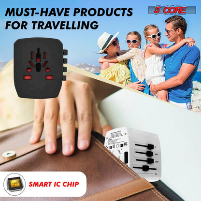5Core Universal Travel Adapter International Power Adapters 3 Pack