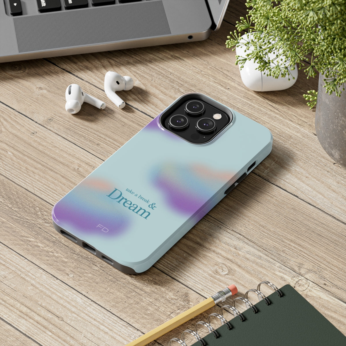Take a Break and Dream iPhone Tough Case with Wireless Charging Support