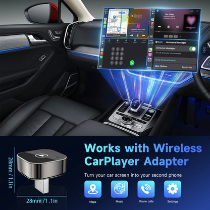 Pionray 2-in-1 Wireless CarPlay Adapter – Android Auto, AI Smart Box for All Cars