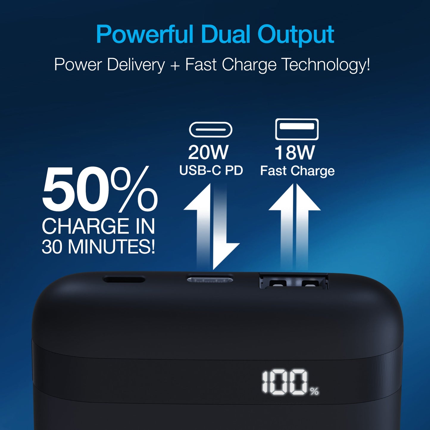 Naztech PowerBolt PD Wireless Power Bank with MFI Input (15509-HYP)