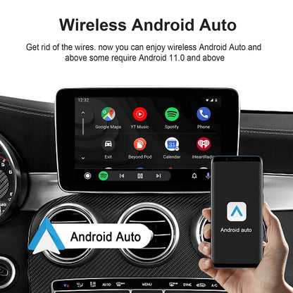 LEXXSON 3-in-1 CarPlay AI Box – Android 13, Wireless Android Auto, USB TV Adapter