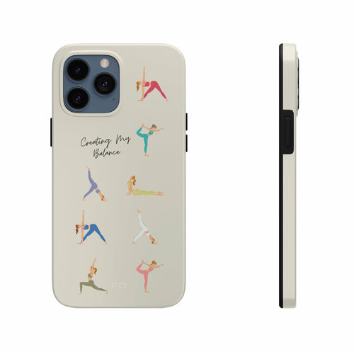 Yoga Poses Tough iPhone Case with Wireless Charging Support