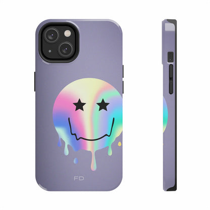 Happy Face with Stars Tough iPhone Case with Wireless Charging