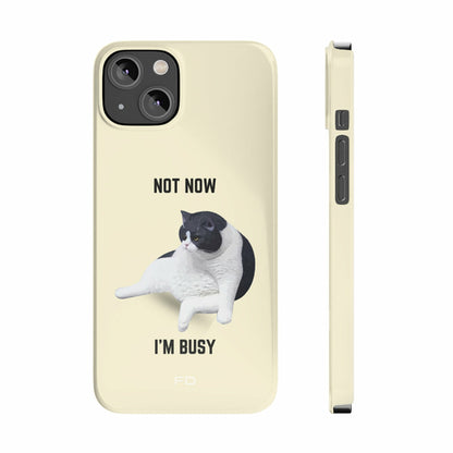 Funny Bored Cat Slim Case for iPhone 14 Series