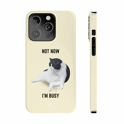Funny Bored Cat Slim Case for iPhone 14 Series