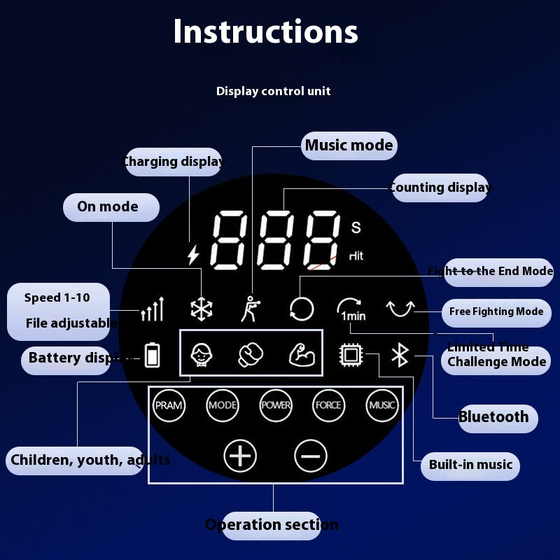 Smart Beat Punching Wall Trainer Home Workout Rhythm Hanging