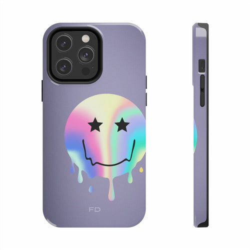 Happy Face with Stars Tough iPhone Case with Wireless Charging