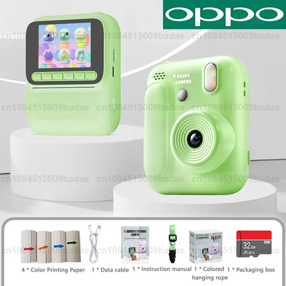OPPO Kids Instant Camera – 1080P Video, Thermal Print, 32GB, Games & Music