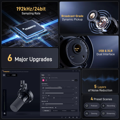 MAONO PD300X Dynamic Microphone XLR USB Podcast Microphone