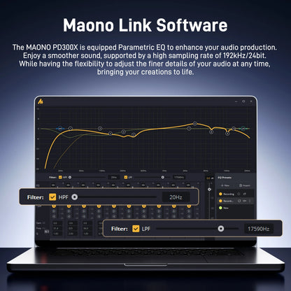 MAONO PD300X Dynamic Microphone XLR USB Podcast Microphone