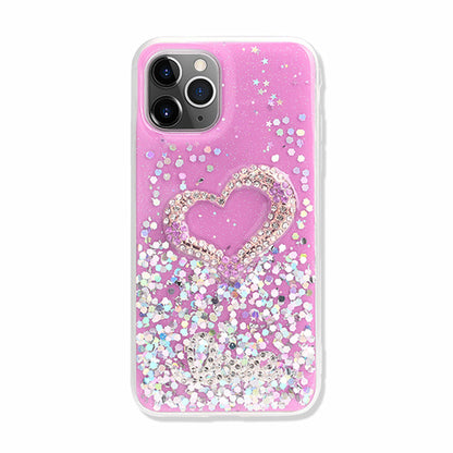 Crystal Love Heart Glitter Cover for iPhone