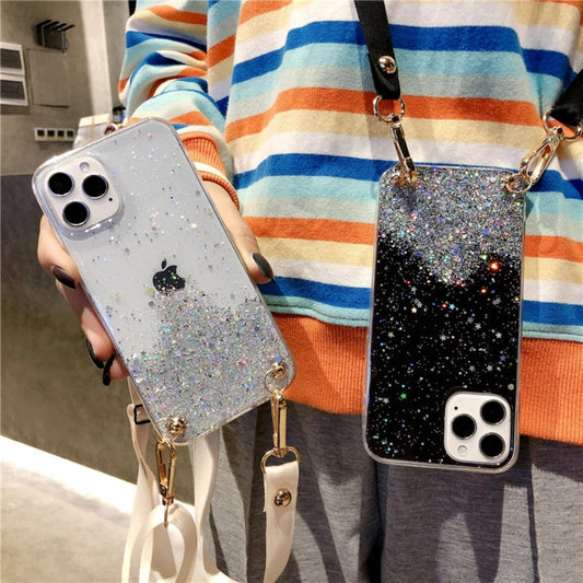 Sparkly Protective iPhone Case with Strap