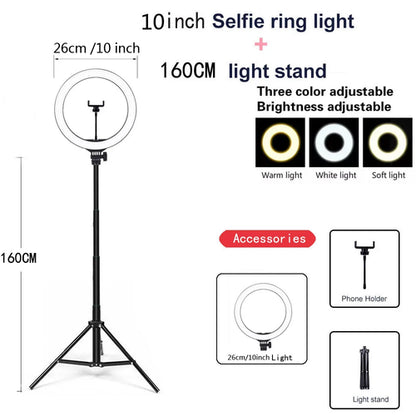 26 33CM Video Lights Dimmable Light Selfie LED Ring Light USB Ring