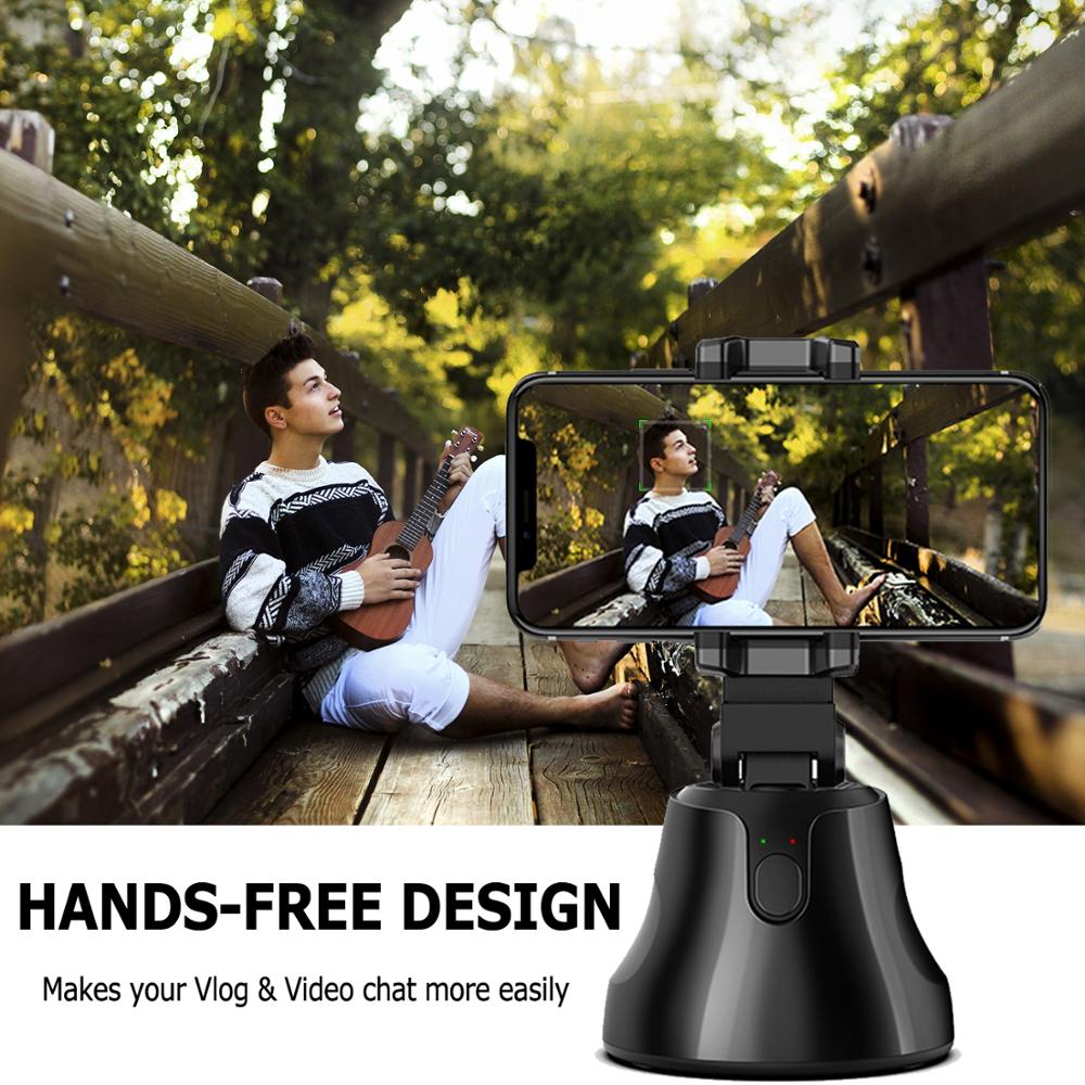 Revolving Auto Tracking Selfie Holder with 360° Rotation & Face Recognition